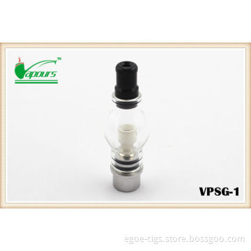 510 Ego Thread E Cigarette Atomizer , Glass Globe Wax Dry Herb Atomizer With Ceramic Coil